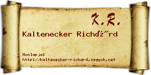Kaltenecker Richárd névjegykártya