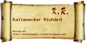 Kaltenecker Richárd névjegykártya